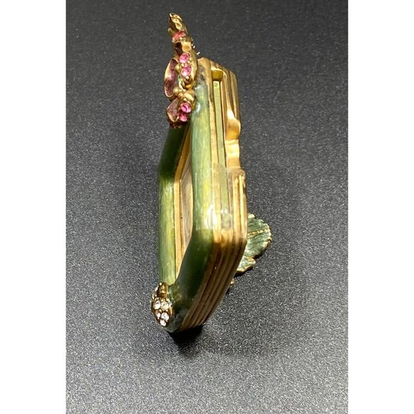 Jay Strongwater Square Floral Picture Frame Lady Bug Insect Flower Signed - Picture 7 of 7